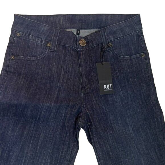 Kut From The Kloth Women Bermuda Shorts Dark Blue Demin Stretch  Size 0 New - Picture 5 of 6